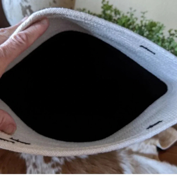 NWT Mia Melange Color Block 100% Cotton Rope Sustainable Foldable Clutch Bag - Picture 2 of 3